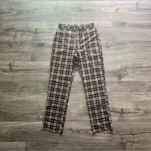 Mixit Plaid Brown Mod Trousers
